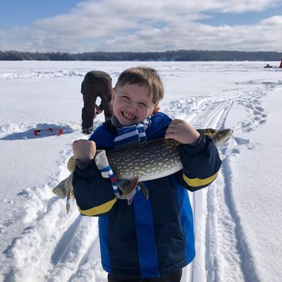 Ice Fish Black Lake or St. Lawrence River