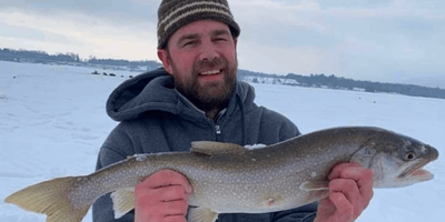 Ice-Fishing Lake Trout in Lake Champlain, Vermont