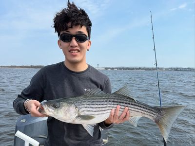 Shared 6-Hour Morning Open Boat Striped Bass Fishing 