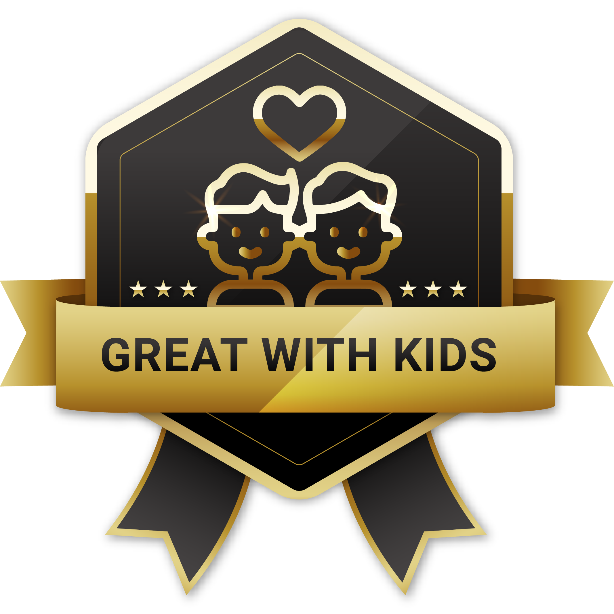 great with kids badge