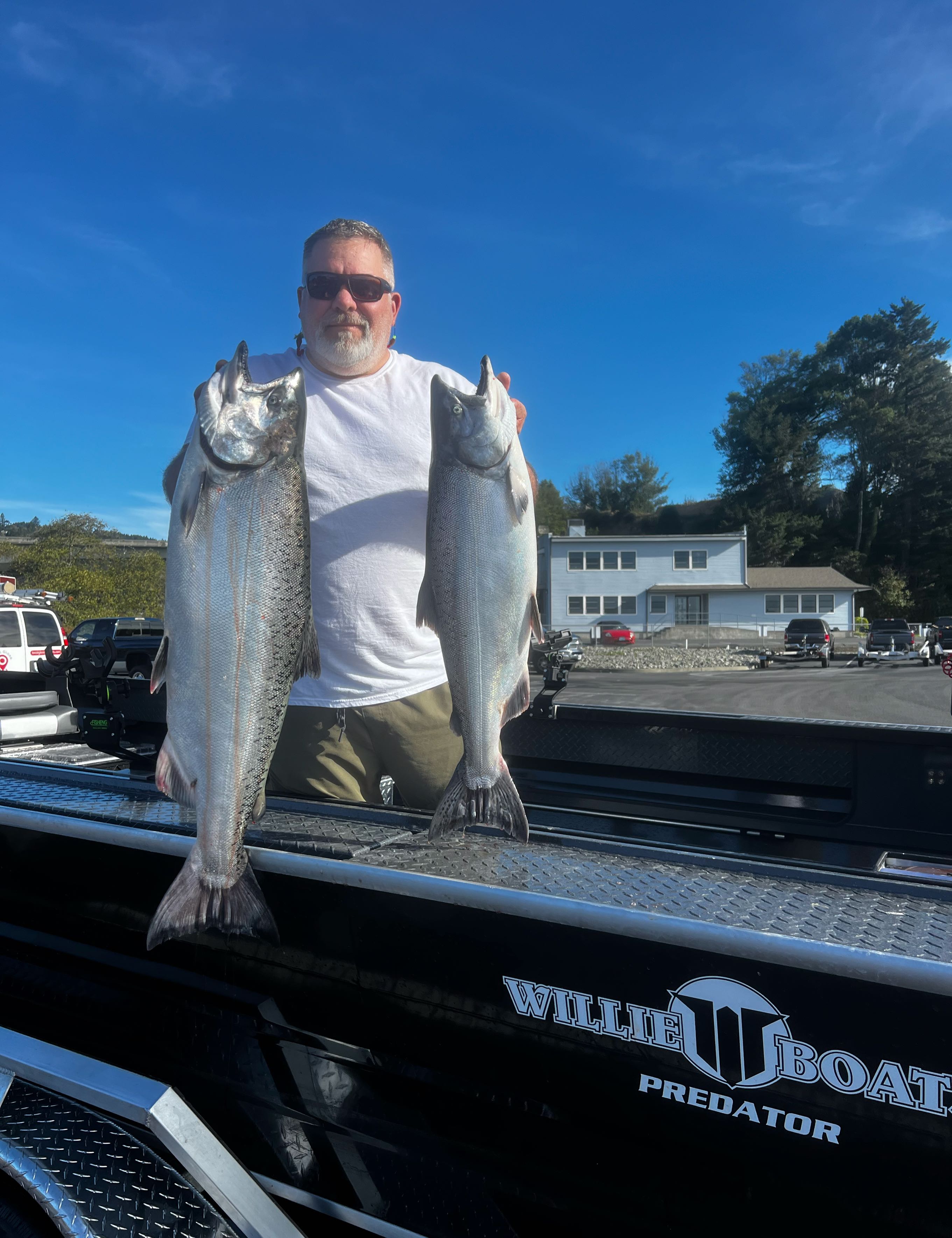 Two coho salmon caught while fishing in OR