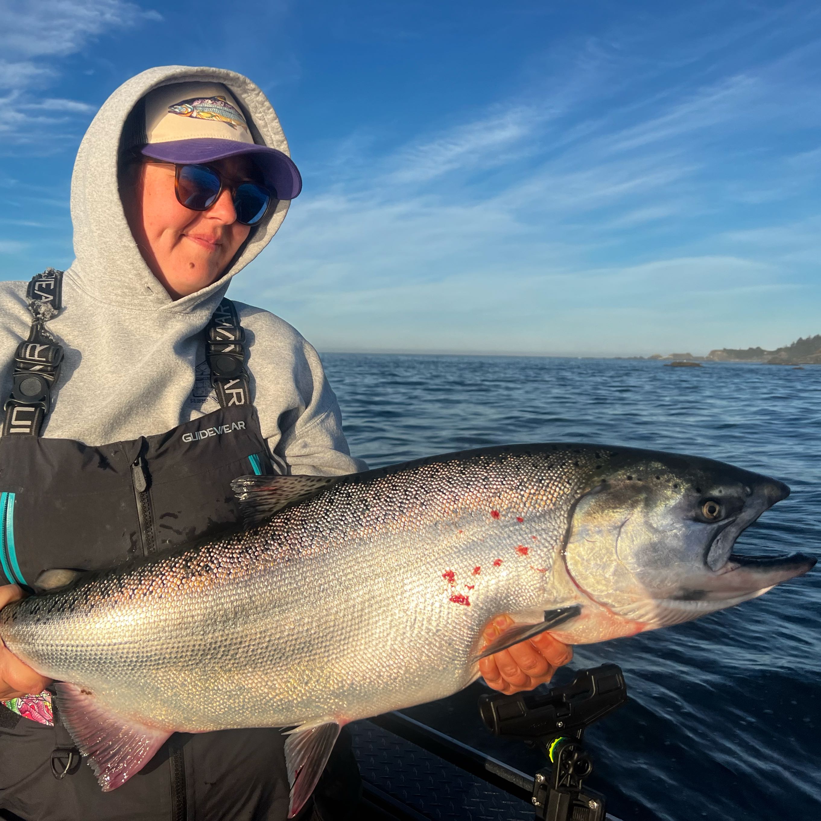 A single rainbow trout caught fishing in Oregon