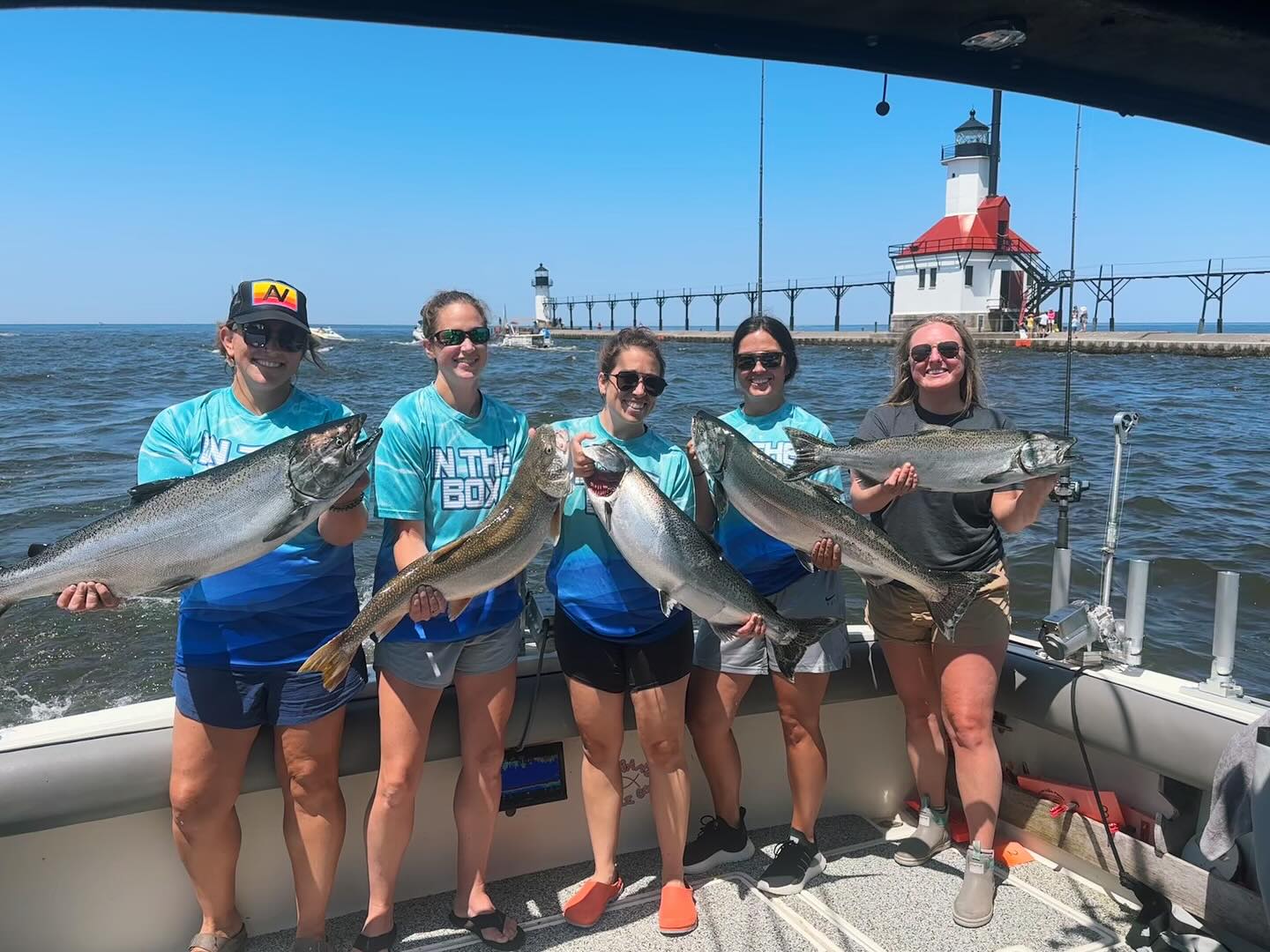 Four Chinook Salmon caught while fishing in St. Joseph