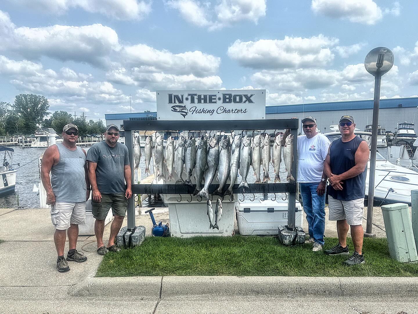 Four people fishing in St. Joseph
