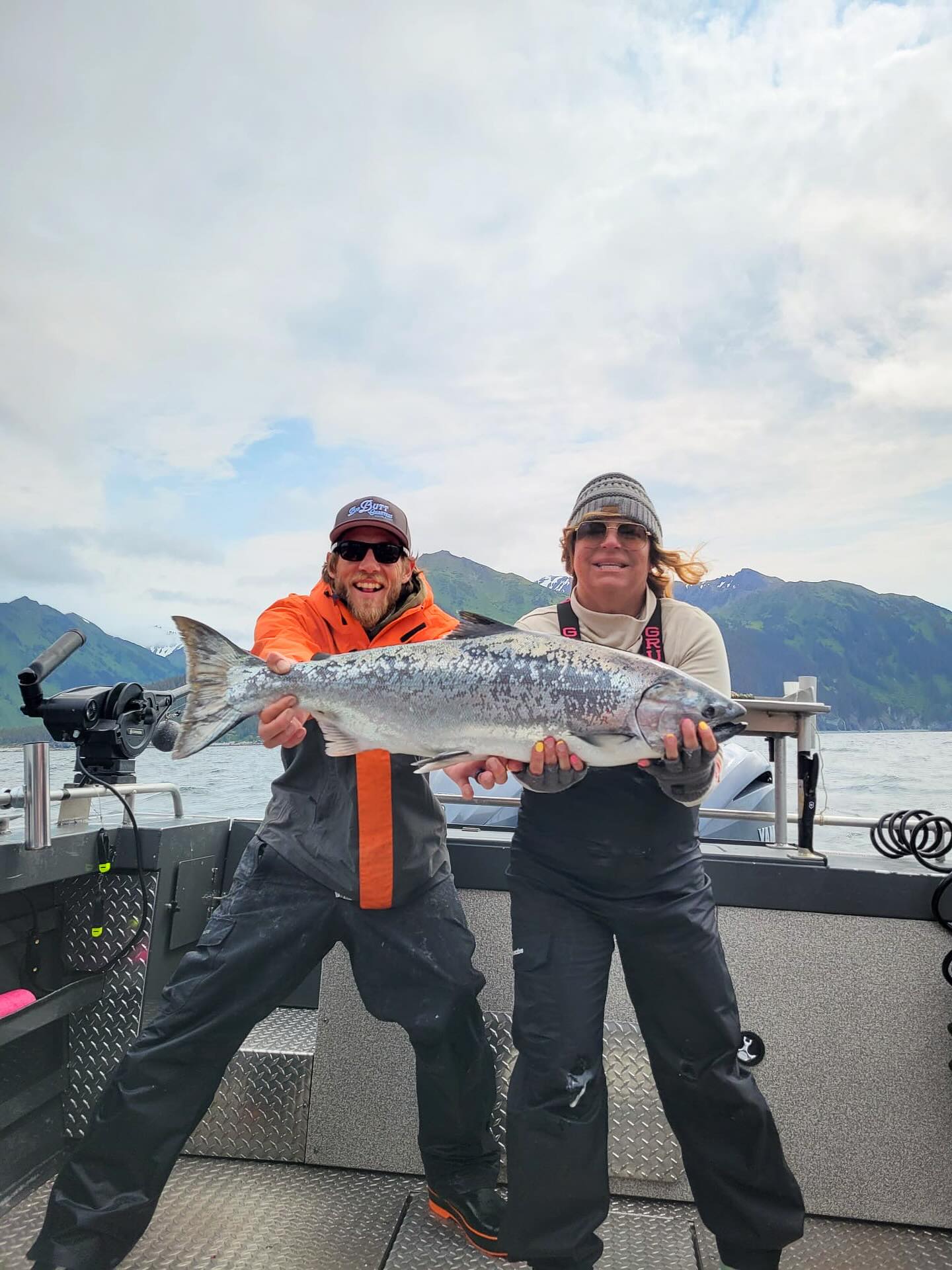 Two people fishing in Alaska