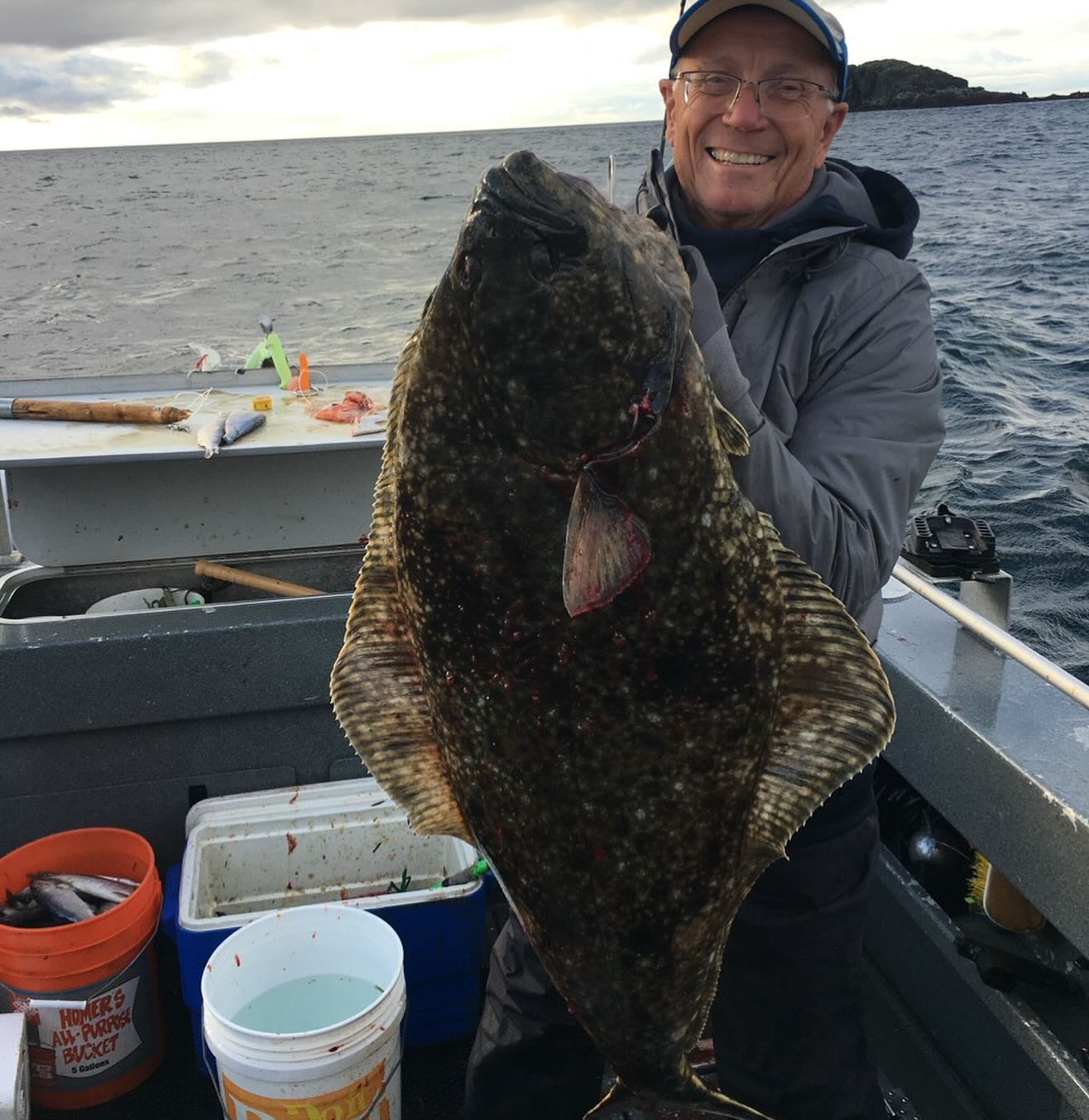 Fishing for a Pacific Halibut in Homer