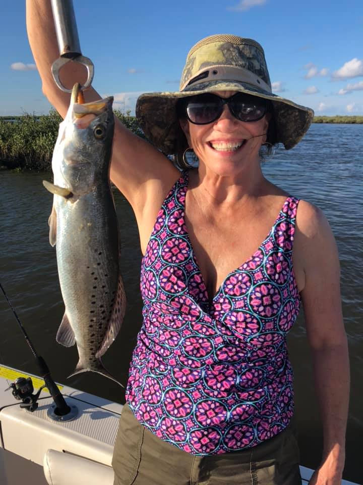 Spotted weakfish caught fishing in LA