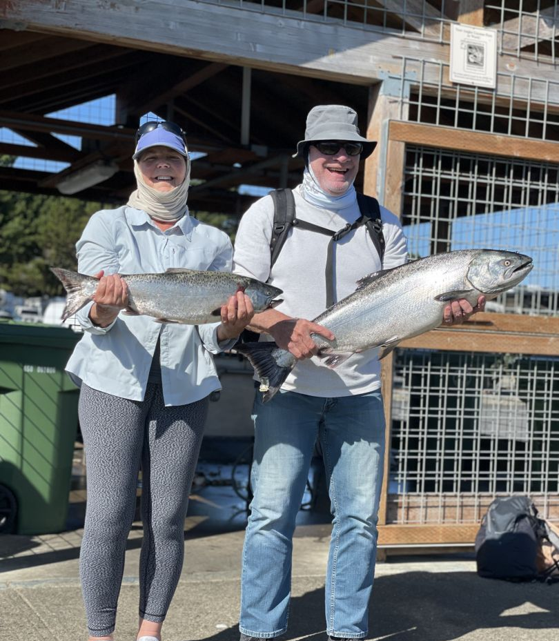 Two anglers fishing in Eugene, Oregon