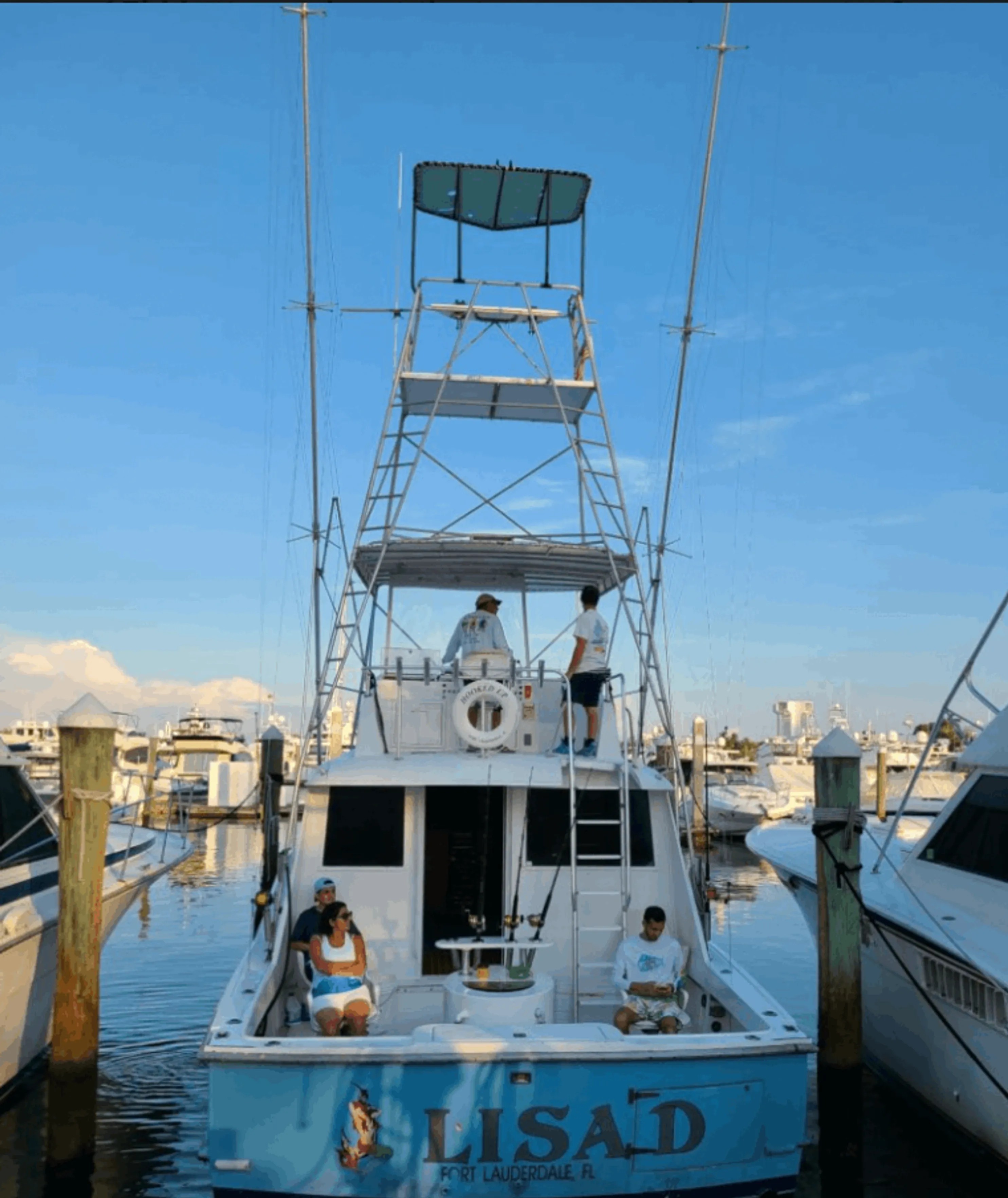 Four people fishing at Pompano Beach