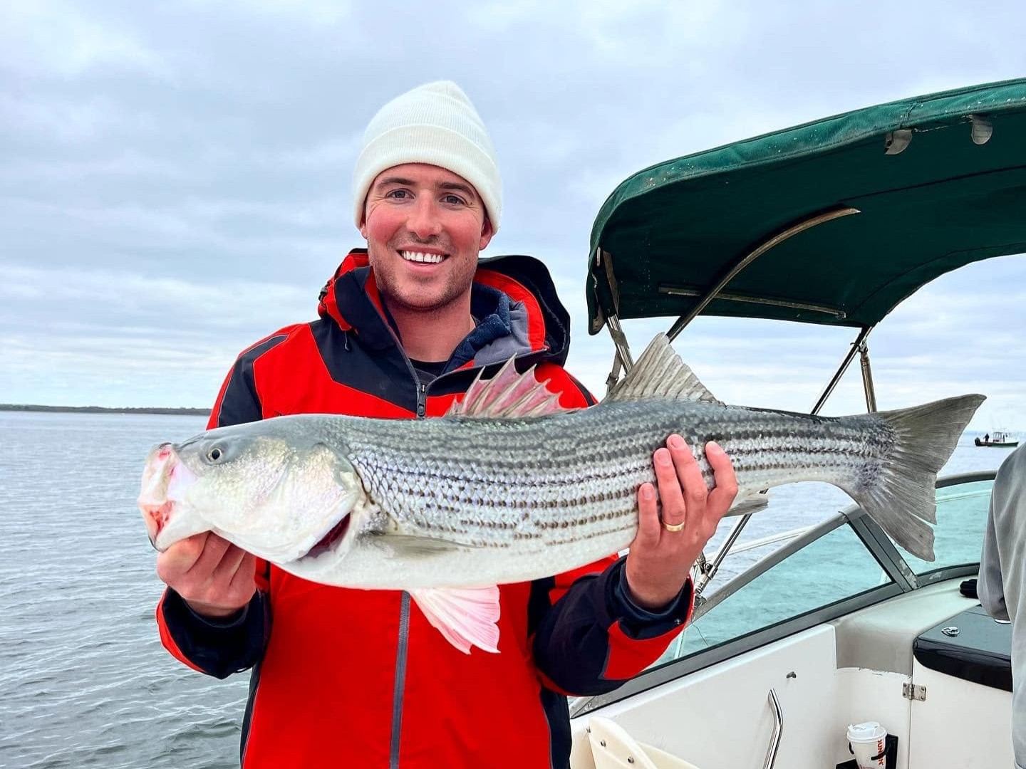 Half day inshore fishing trip boat in Massachusetts waters targeting striped bass and bluefish