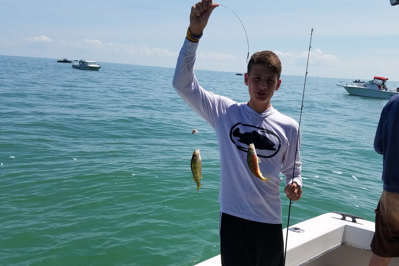 Single angler fishing in Port Clinton
