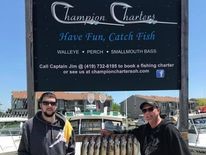 Two anglers enjoying a fishing trip in Ohio