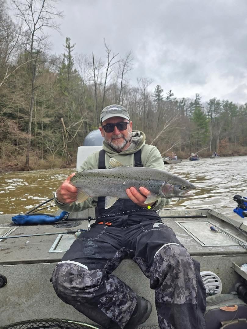 Rainbow trout caught while fishing in Brethren Michigan