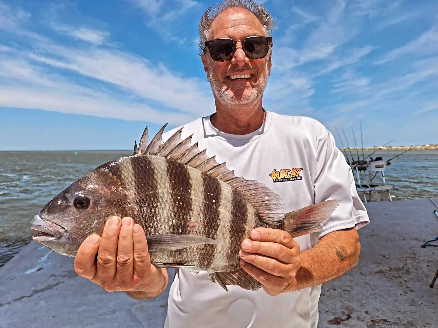 Sheepshead fish caught during fishing tour in Wanchese NC