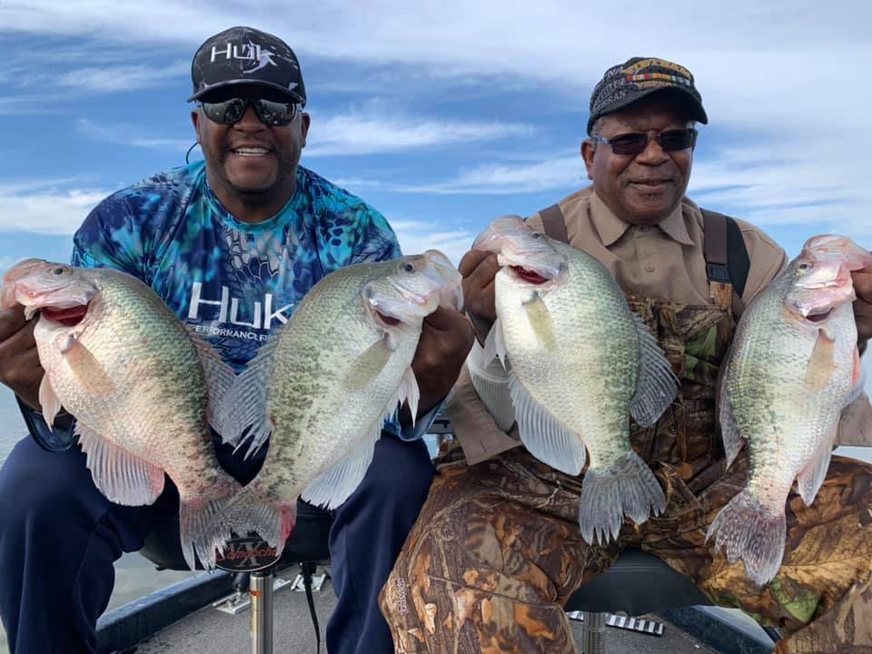 4 white crappie fish caught in MS