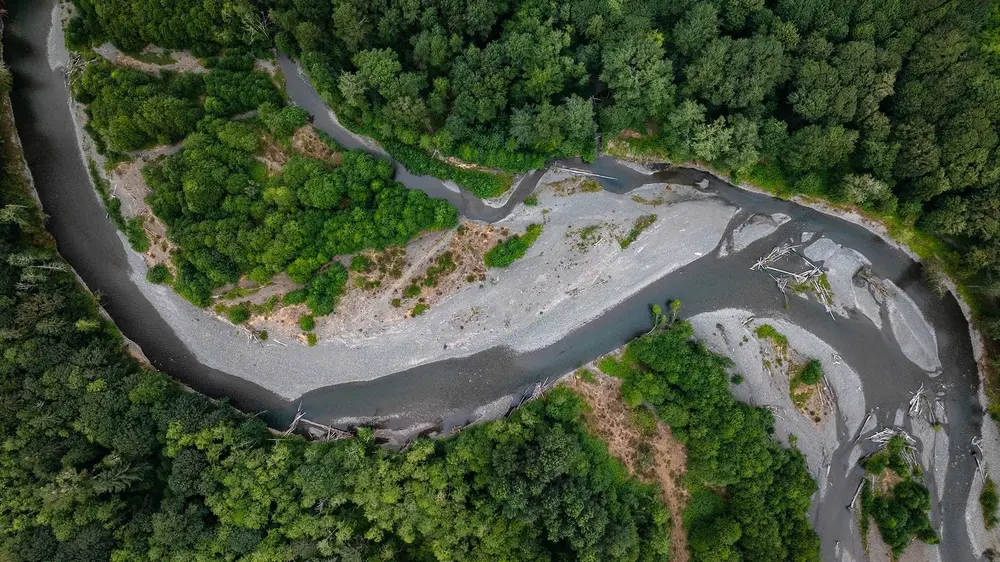 Olympic Peninsula river steelhead fishing guide with fly rod in Washington waters
