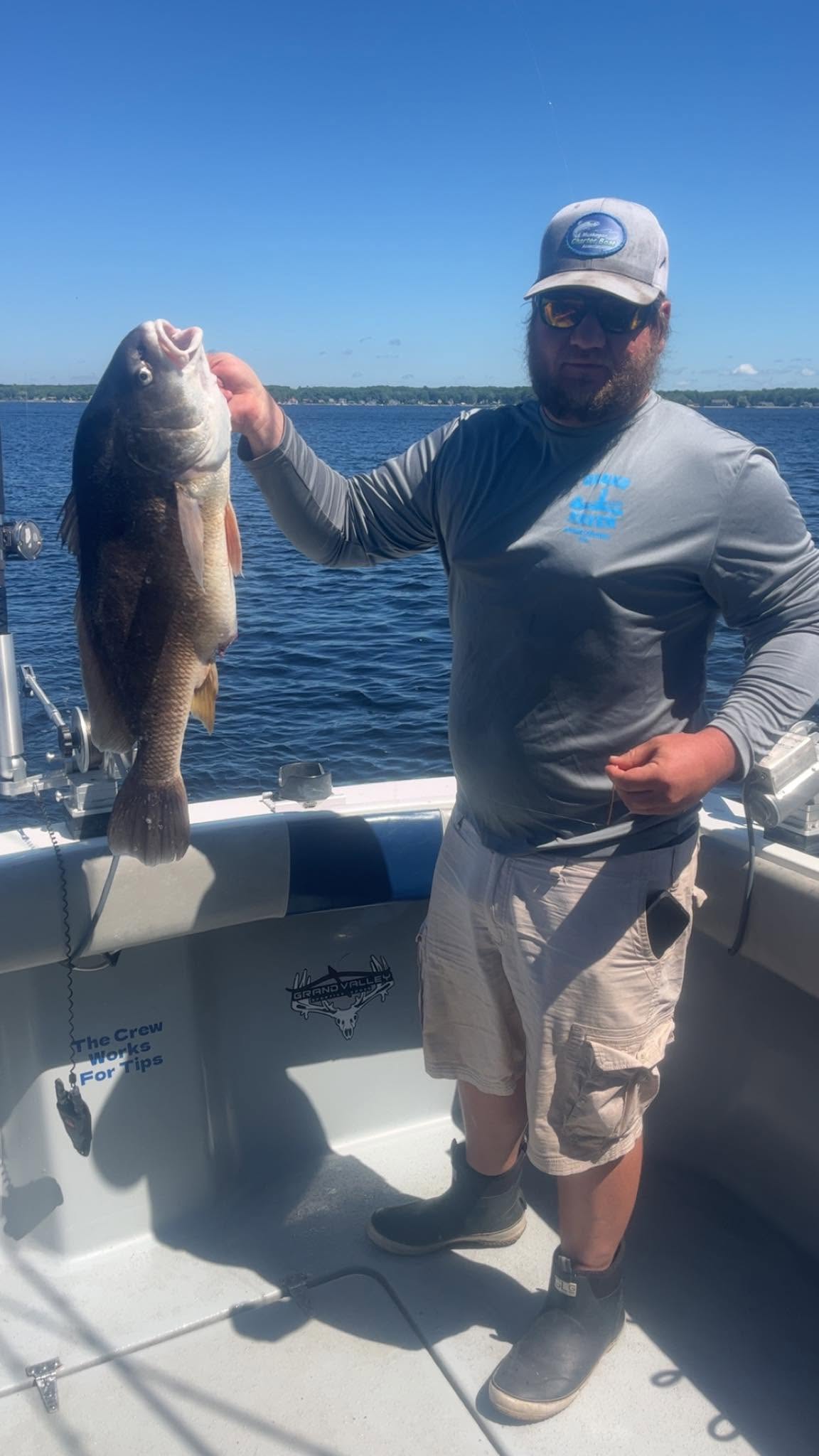 Freshwater drum caught while fishing on boat in Muskegon MI