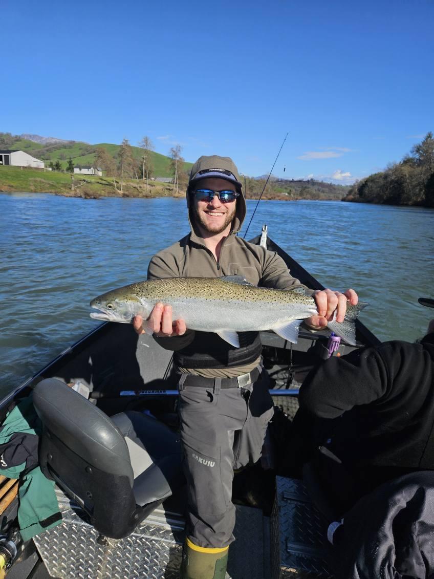 Rainbow trout caught while fishing on river in Roseburg Oregon