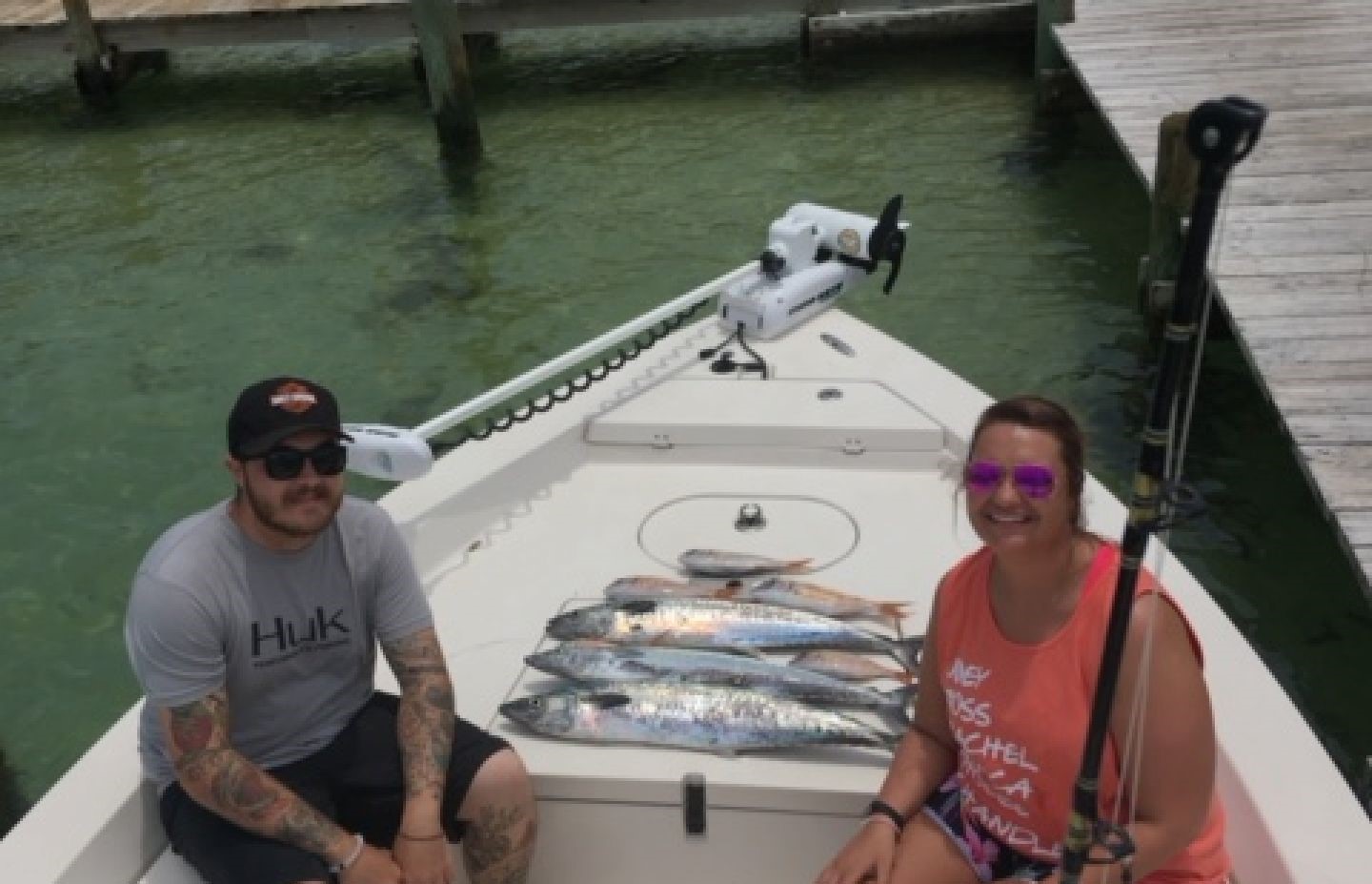 Two people fishing at Santa Rosa Beach