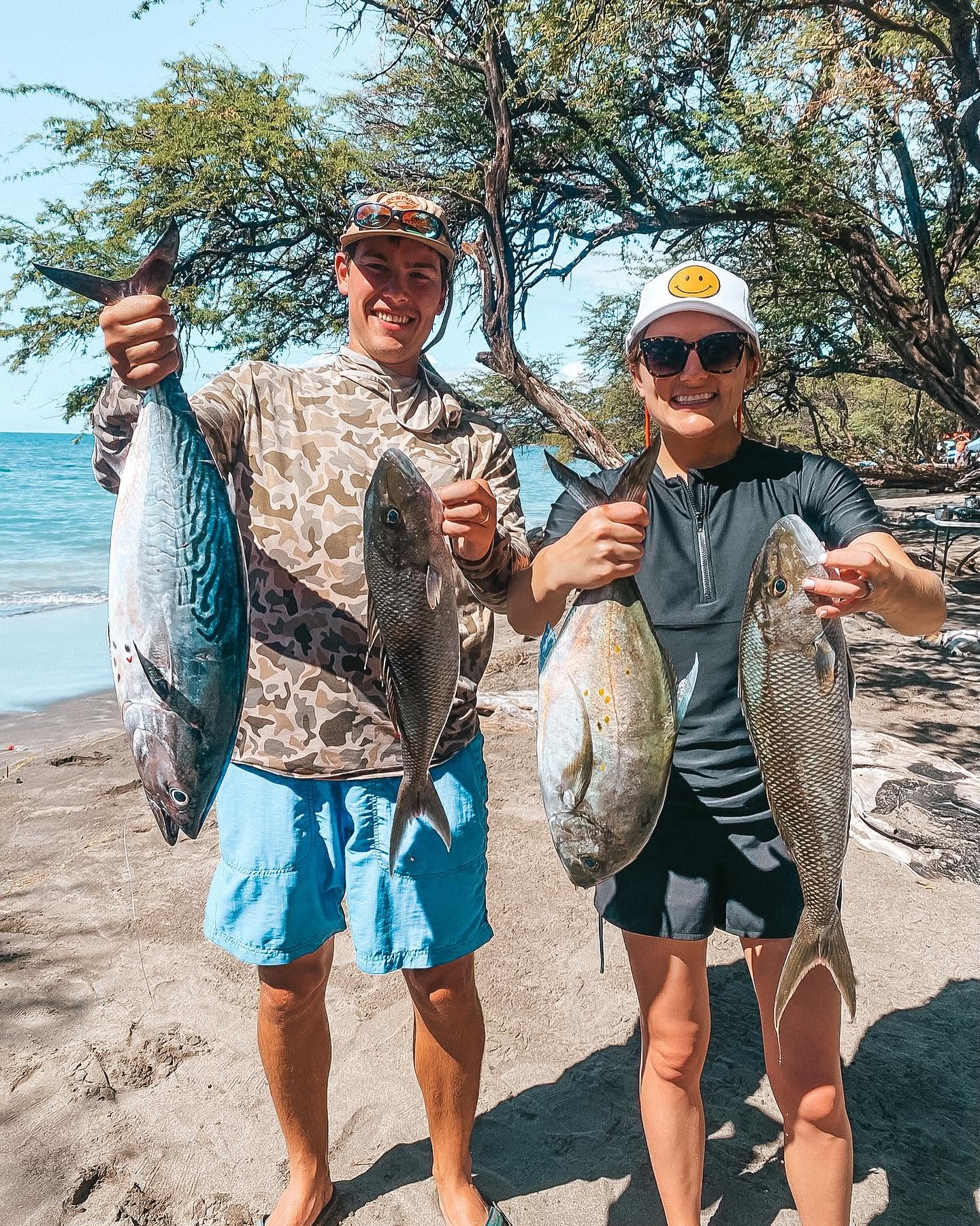 Custom microskiff fishing boat with outriggers on Maui waters for offshore tuna and marlin charter