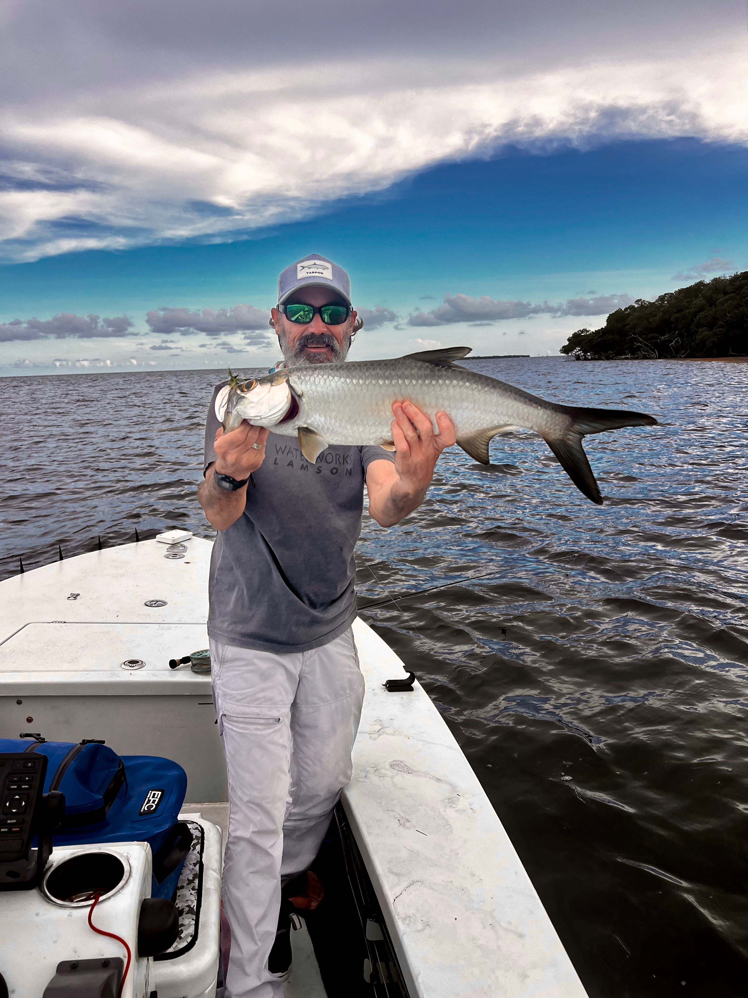 Tarpon catch on fishing boat in Tavernier FL waters