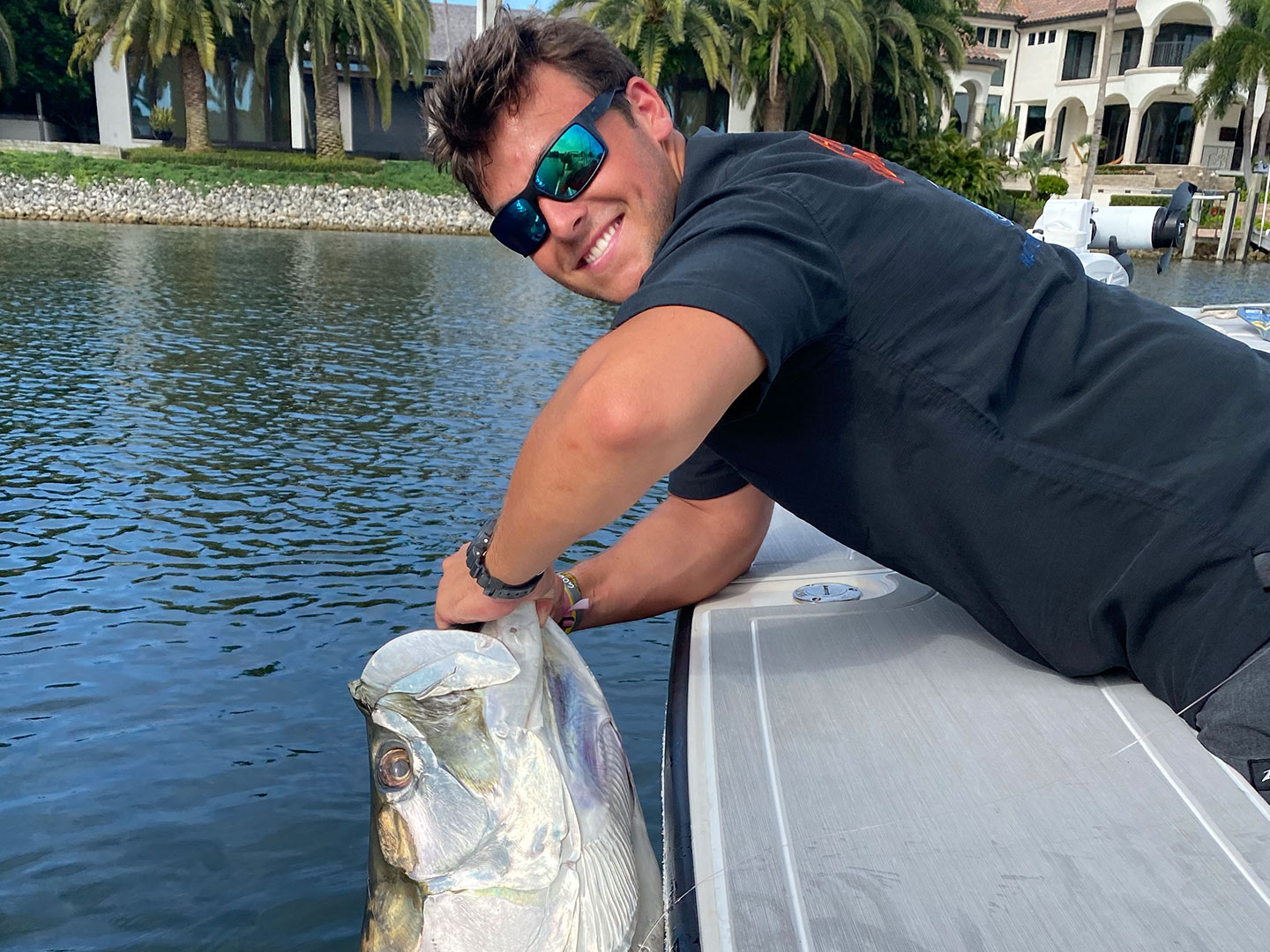 One angler fishing on Danford Street