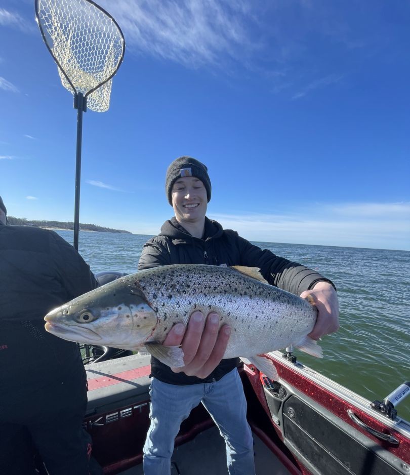 Angler with Atlantic Salmon in Montague