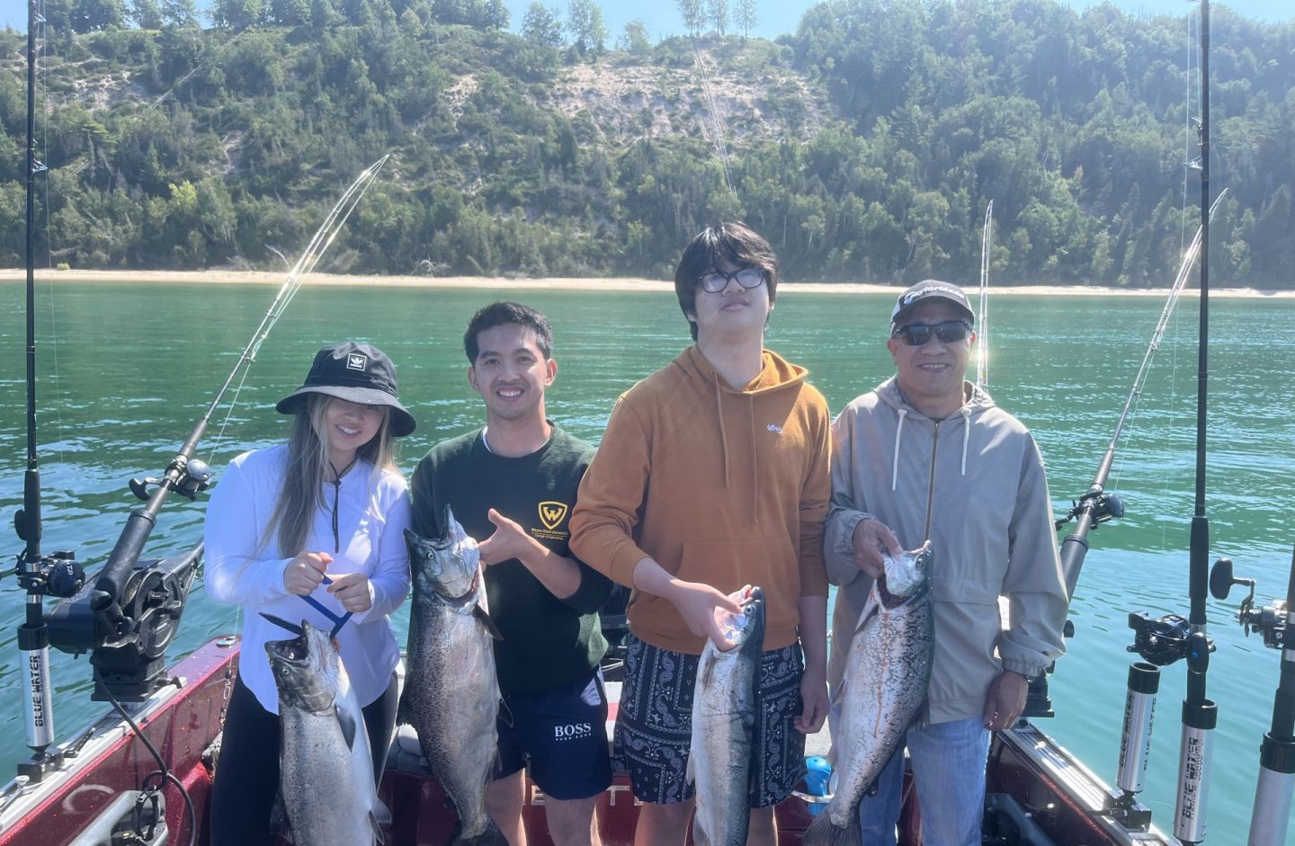 4 bluefish caught fishing in MI