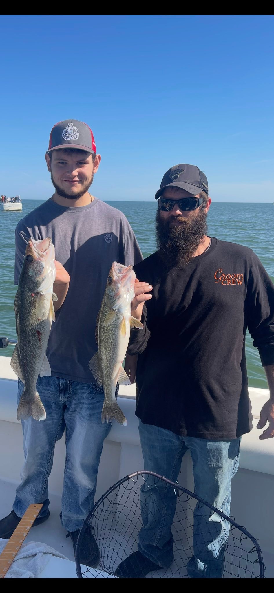 Two walleye caught fishing in Port Clinton Ohio