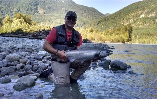 Angler with a big 21-inch fish caught in Port Alberni