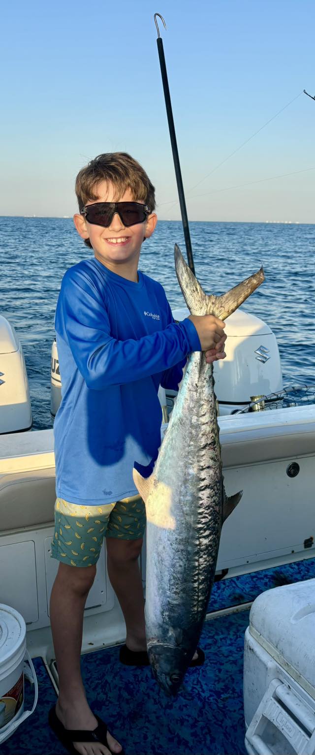 King mackerel caught fishing in Vero Beach FL on boat deck