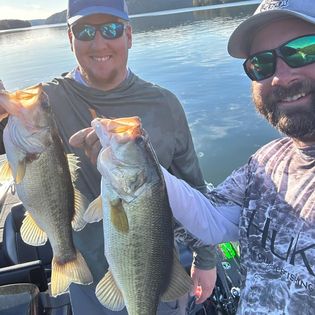 Two largemouth bass caught while fishing in AL