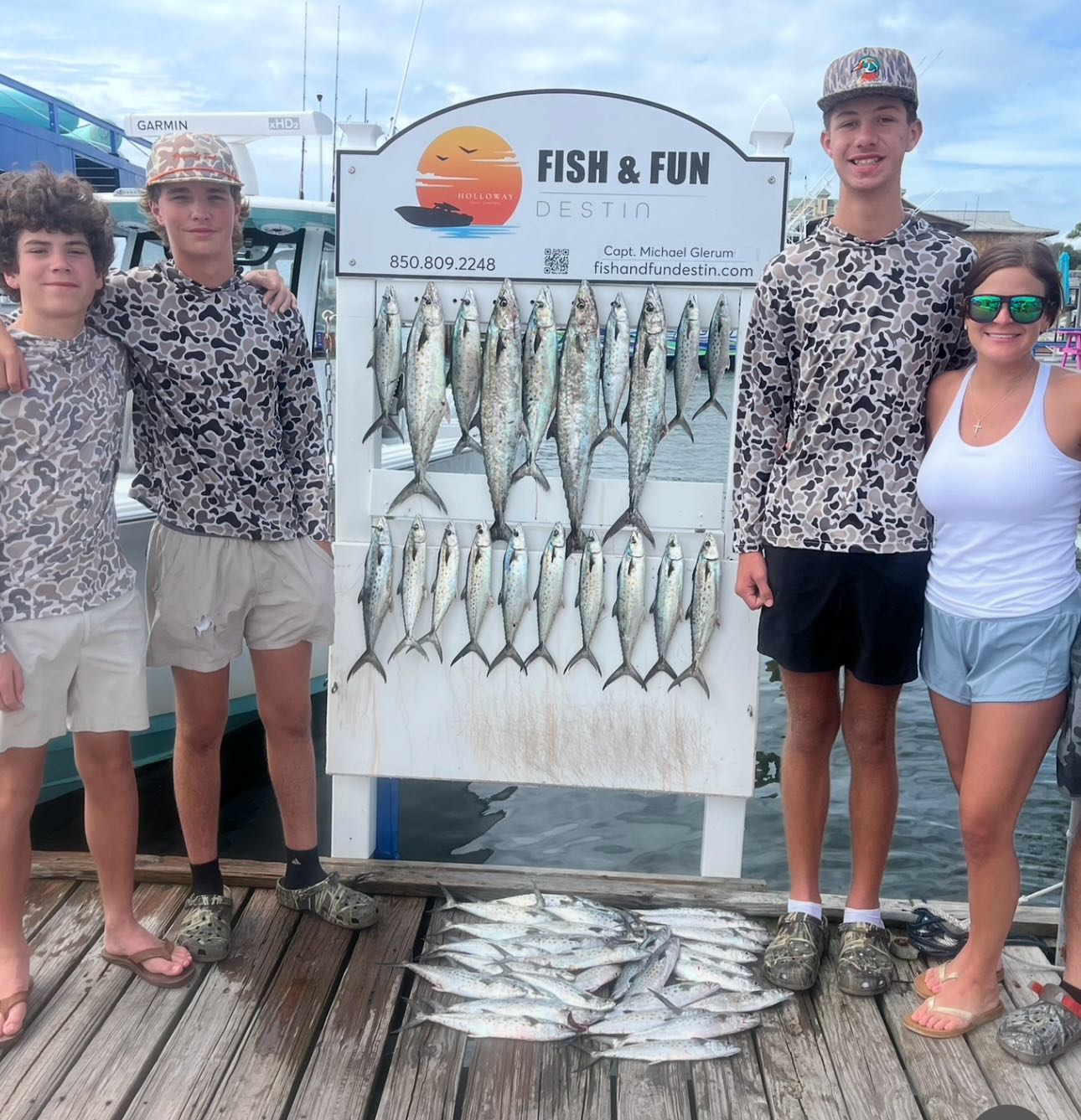 4 king mackerel caught while fishing in Destin