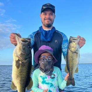 Two largemouth bass caught while fishing in FL