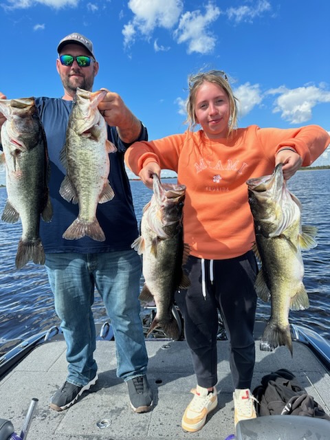 Four largemouth bass caught in Kissimmee