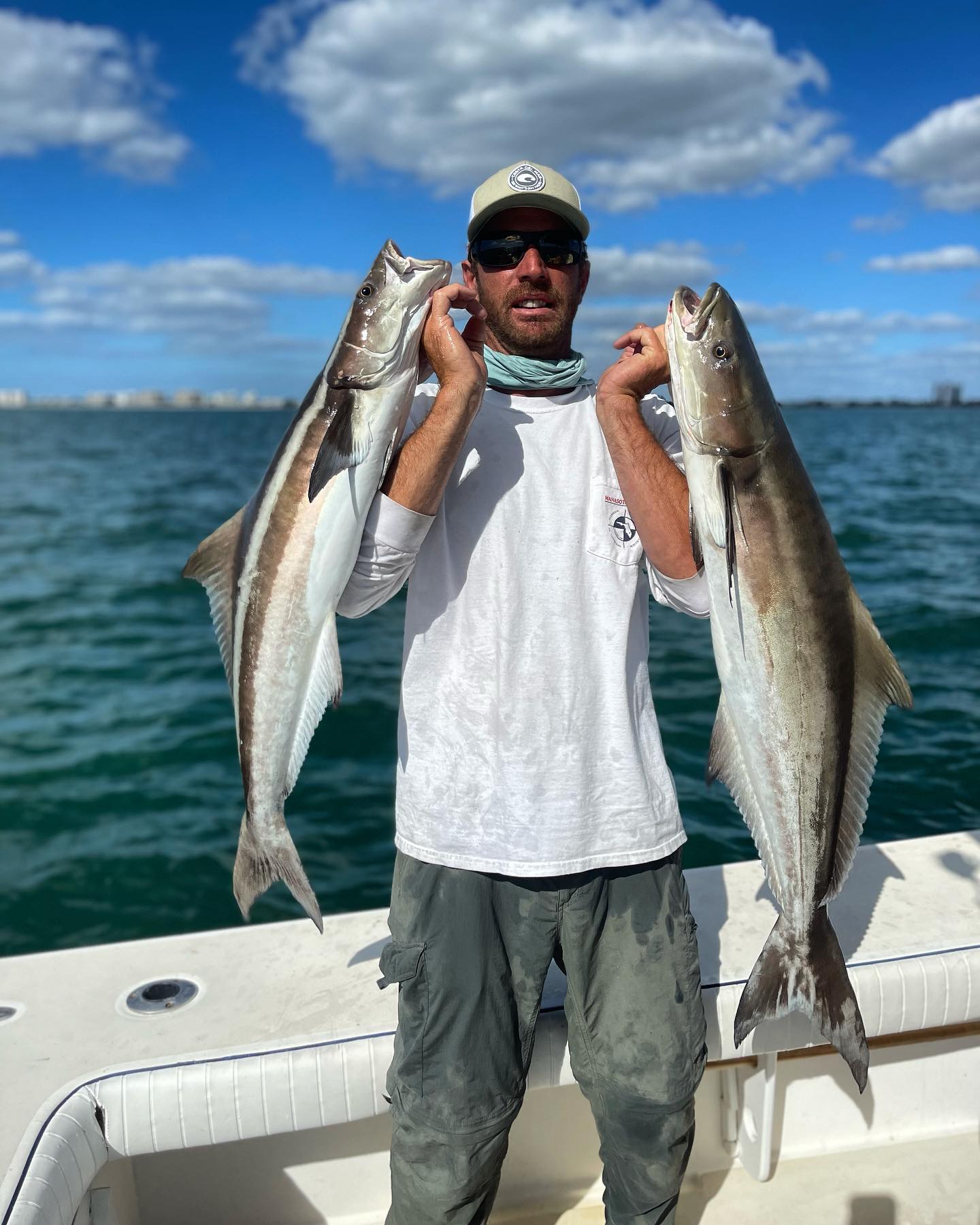 Two large cobia fish caught in FL