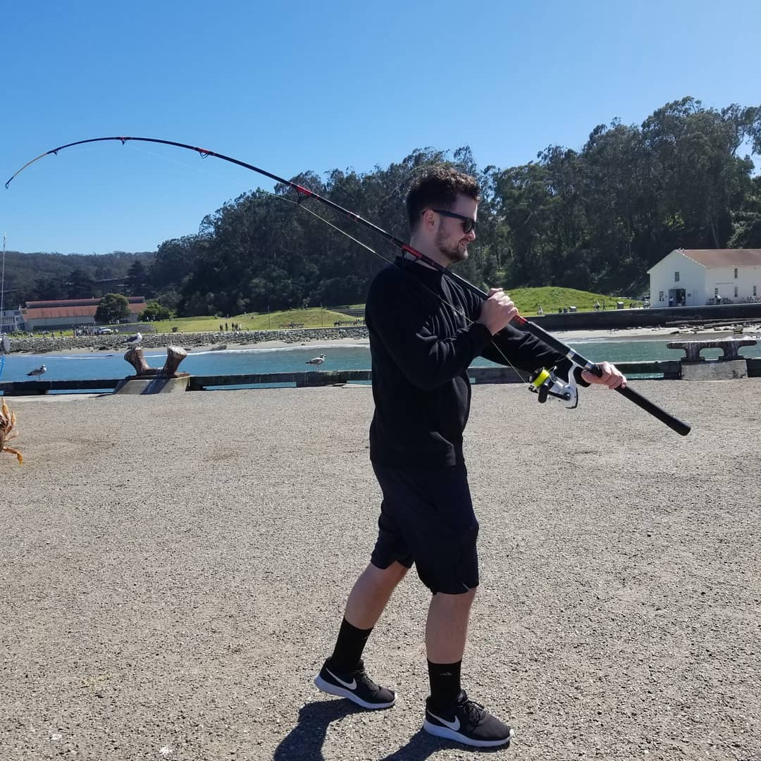 Person fishing in San Francisco