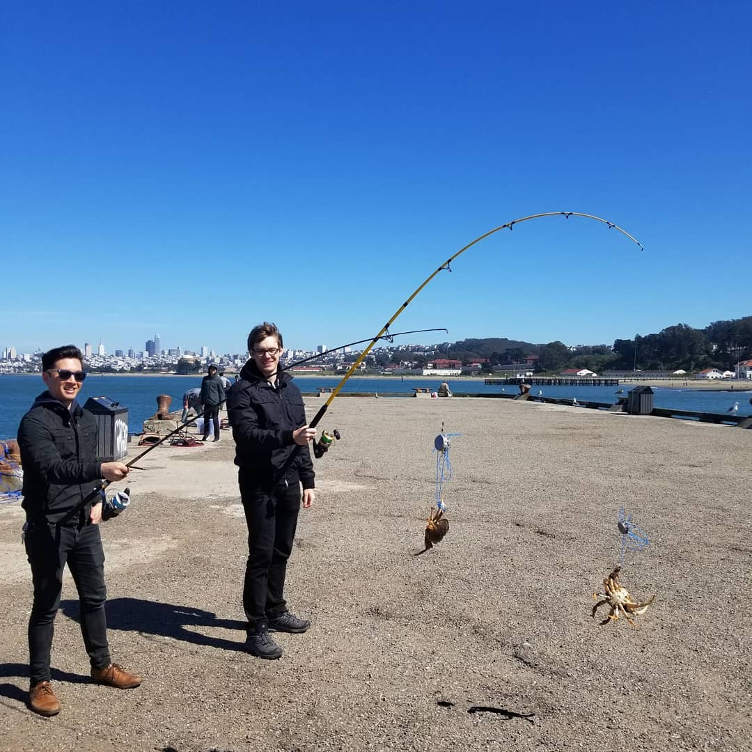 Three people fishing in San Francisco