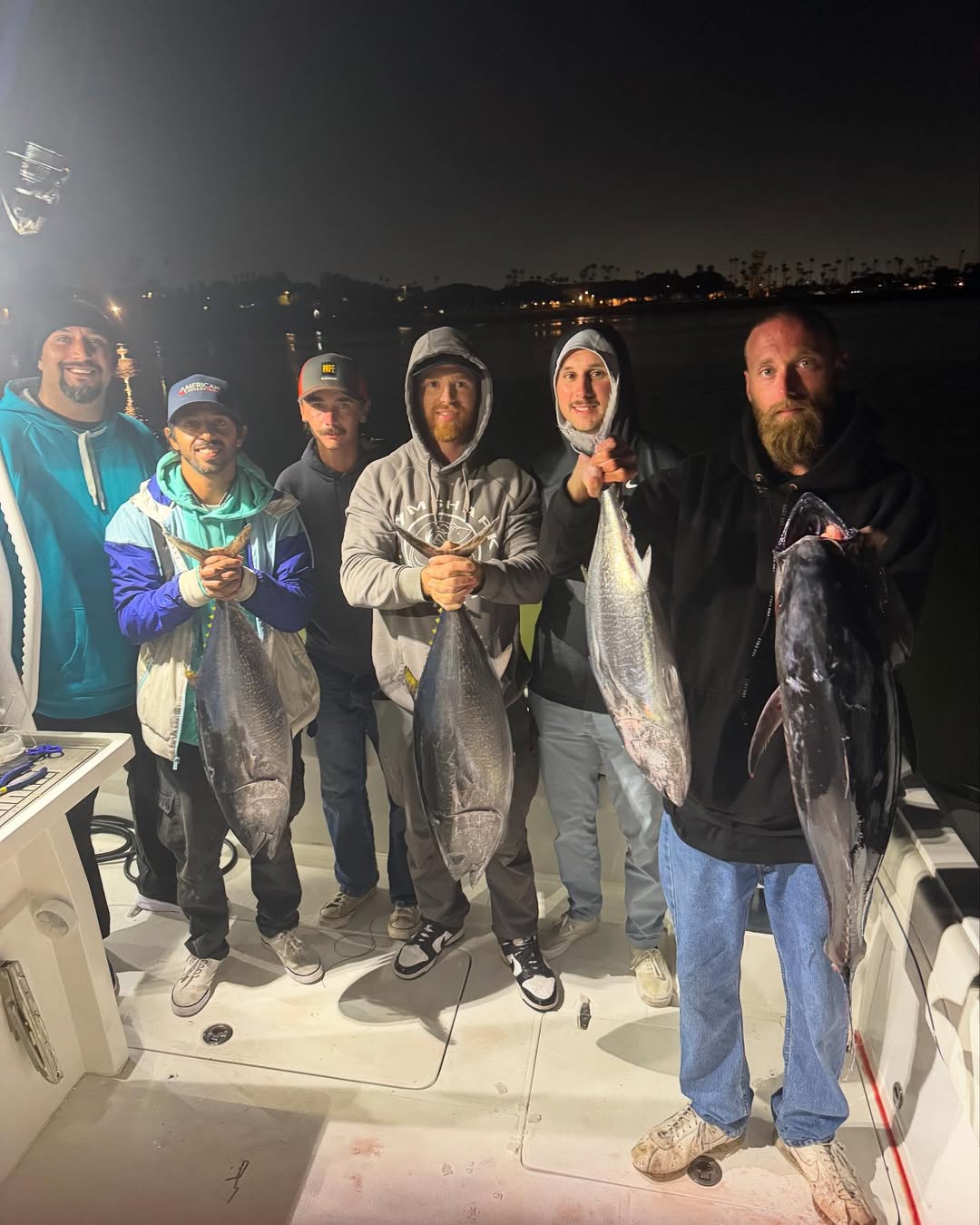 A group of 6 people fishing for 4 Atlantic Bonito and King Mackerel in Los Angeles