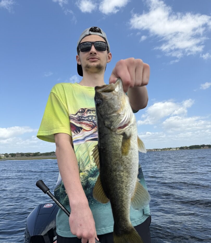 Largemouth bass caught while fishing in Winter Garden, Florida