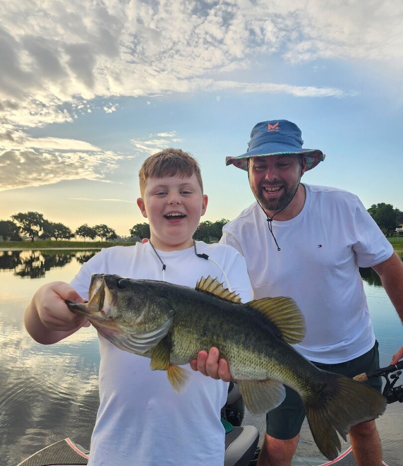 Large bass caught fishing in Winter Garden Florida