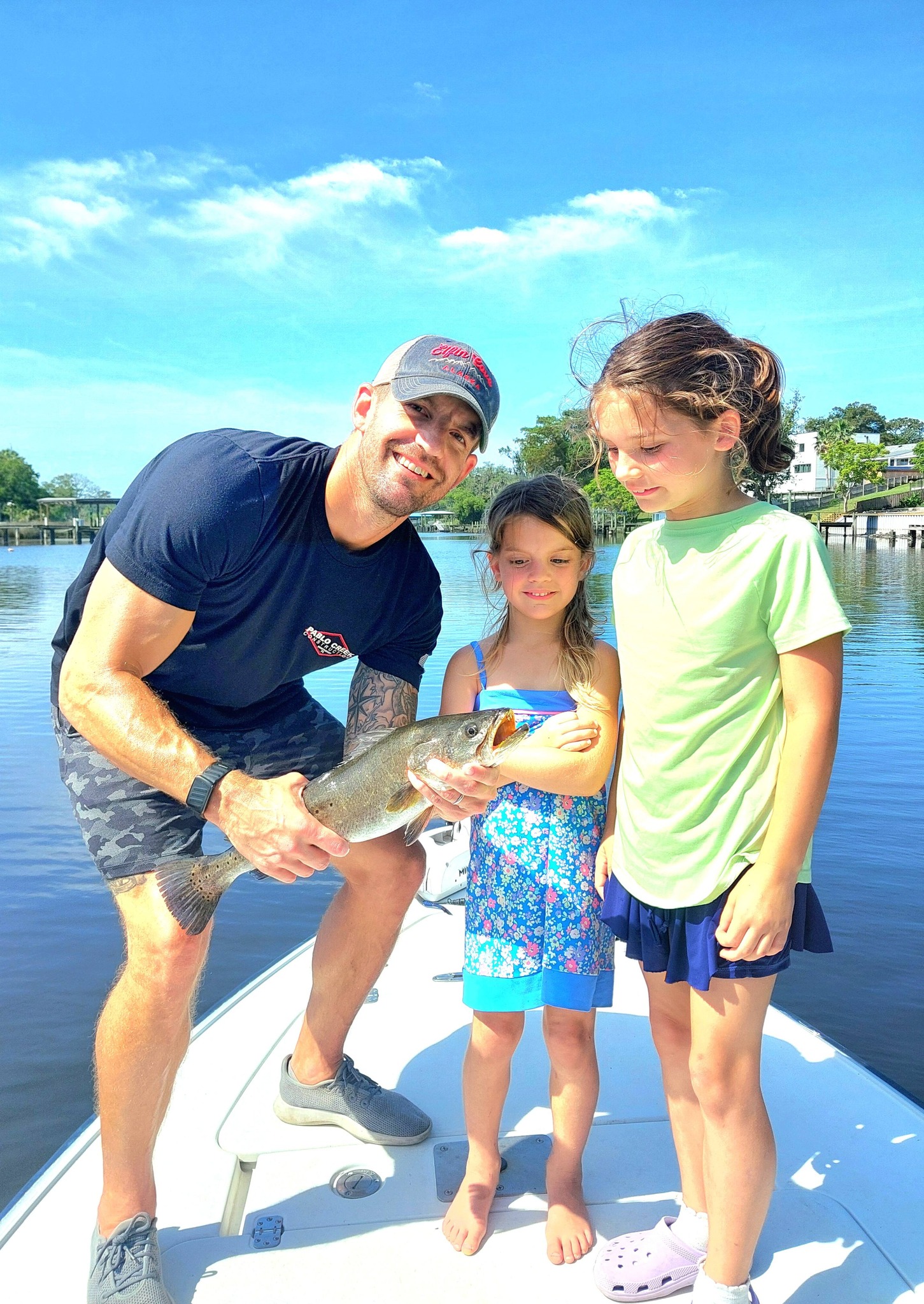 Speckled trout caught fishing in Jacksonville FL with family on boat