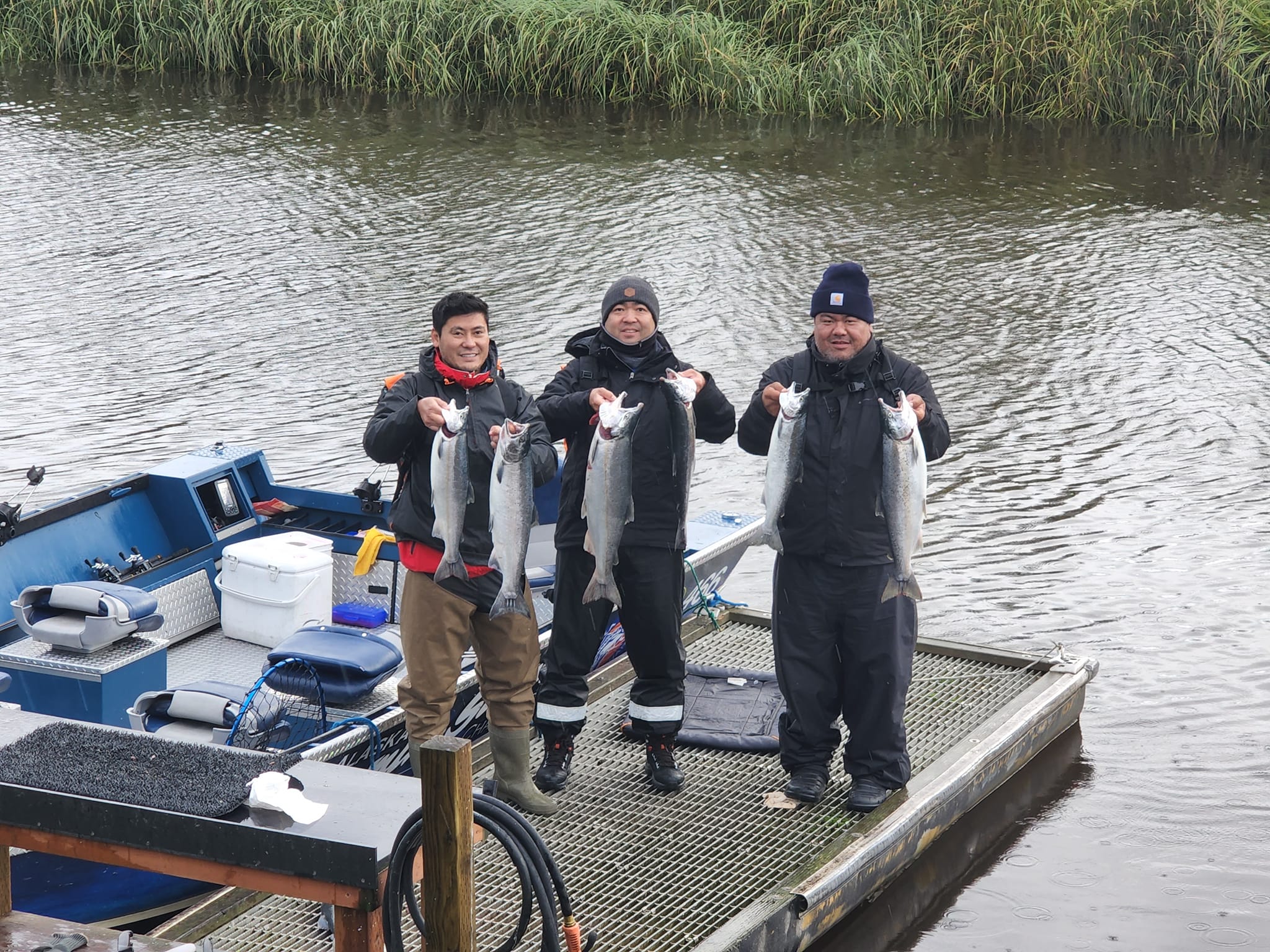 4 coho salmon, fishing in alaska