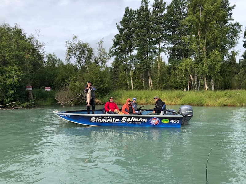 Two people fishing in Alaska