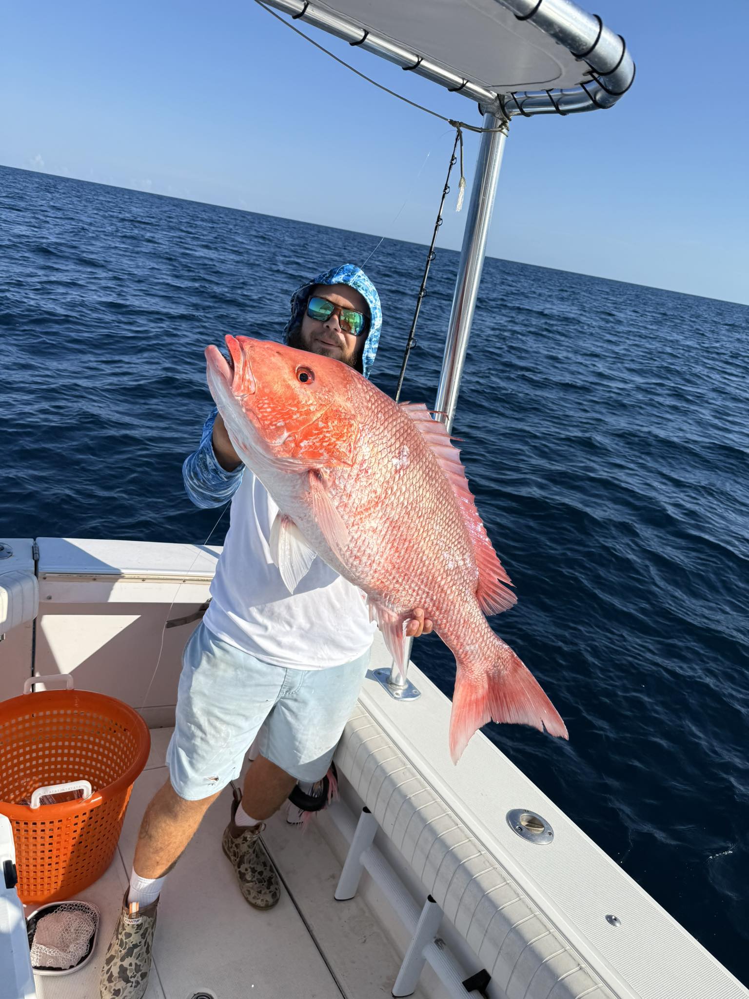 Large red snapper caught during deep sea fishing trip in Pensacola Beach FL