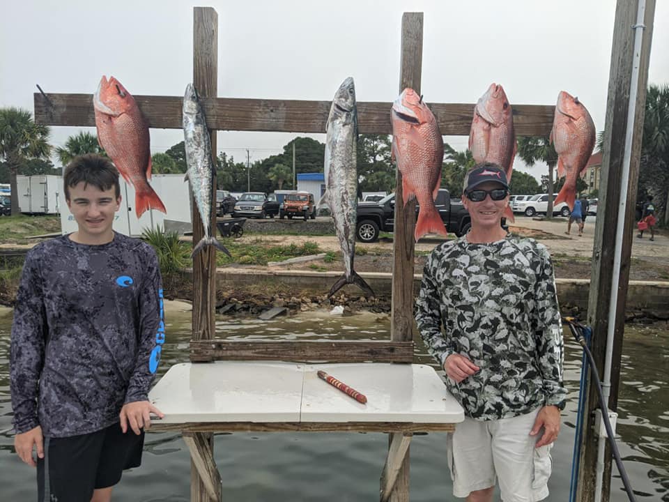 6 king mackerel and little tunny fish caught at Fort Walton Beach