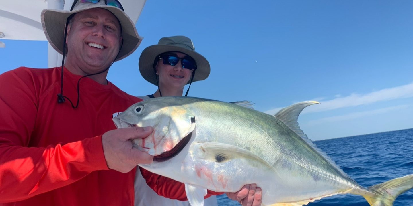 Crevalle Jack, a 35-inch fish caught while fishing in Florida