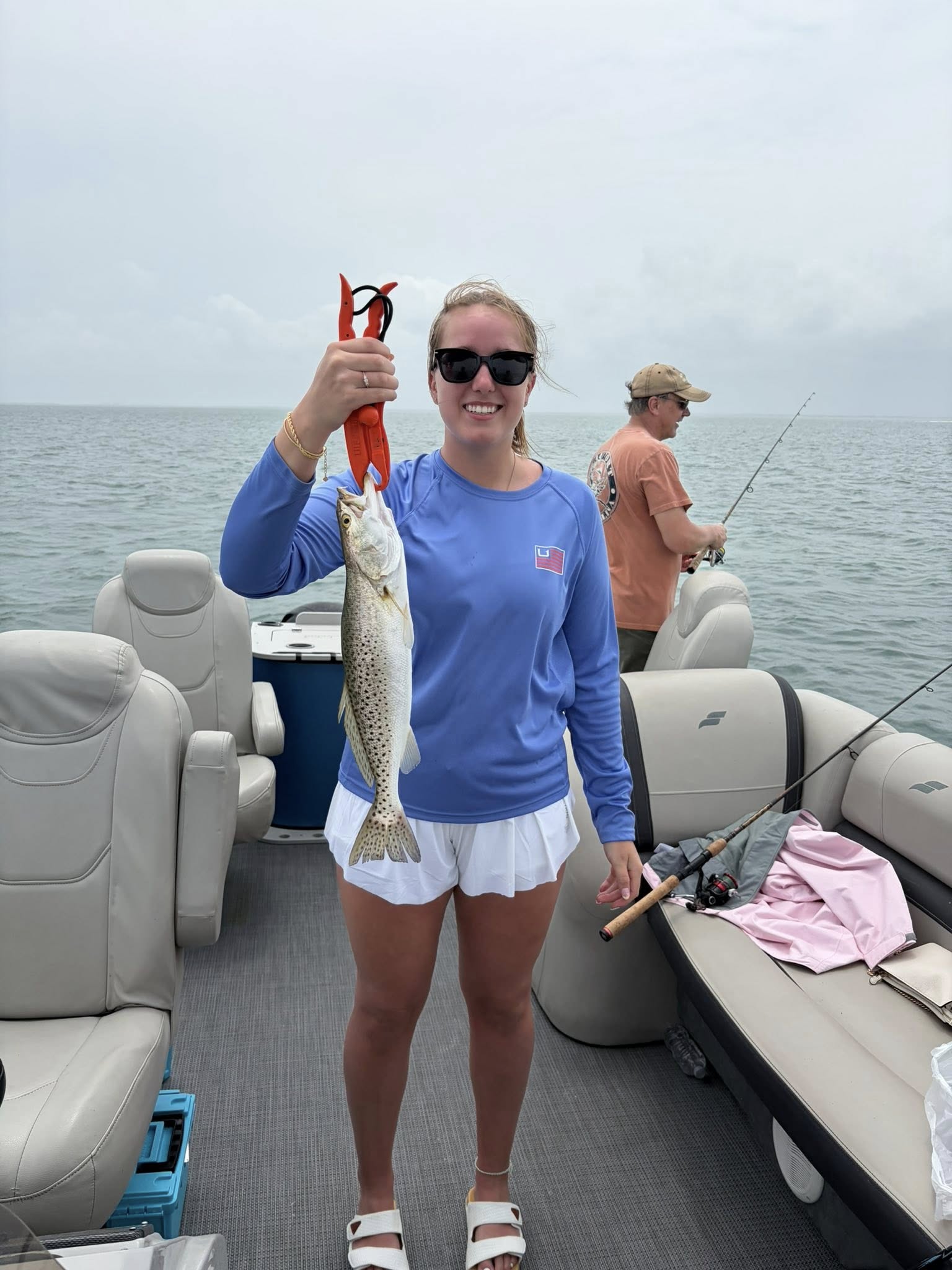 Speckled trout caught while fishing on boat near South Padre Island TX