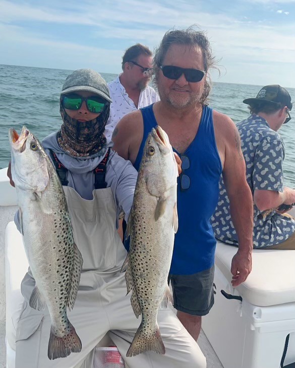 Two spotted weakfish, a great fishing catch in FL