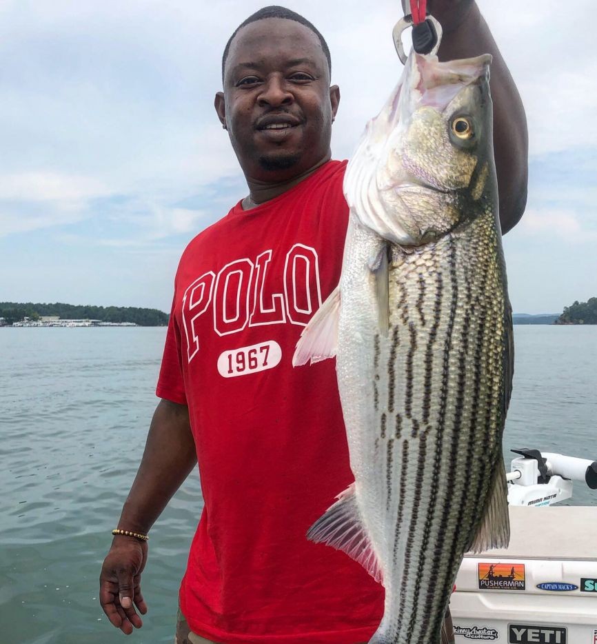 Striped bass caught while fishing in GA